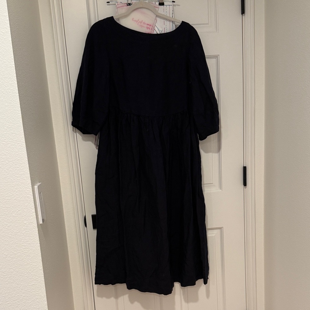 Son de flor Gaia smock dress in night navy, size XXS/XS